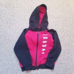 Air Jordan Logo Hoodie Zipper Swestshirt 4T Red Black